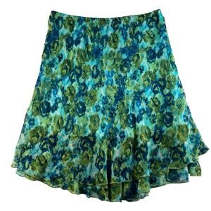 VTG Y2k PXL Petite XL Skirt Floral Slip Fairy Whimsy Bella Swan Ruffle Coquette